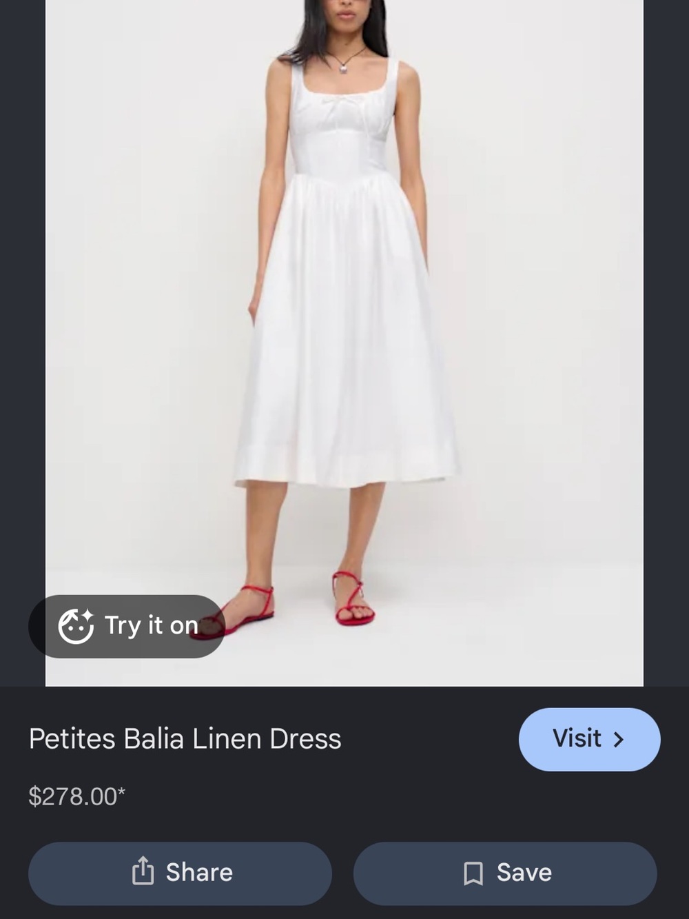 Reformation White Midi Linen Dress